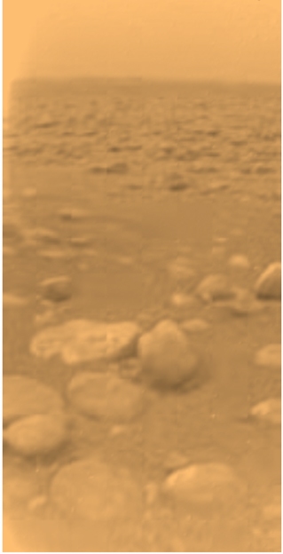 Huygens image of surface of Titan