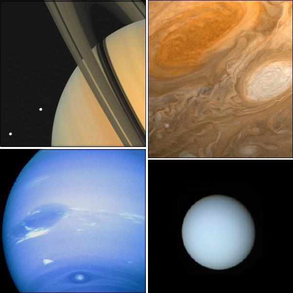 Voyager images of the outer planets
