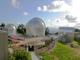 The telescope domes at Chabot Space and Science Center