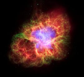 Multi-wavelength view of the Crab Nebula, the remnant of a supernova seen in Earth's skies in 1054