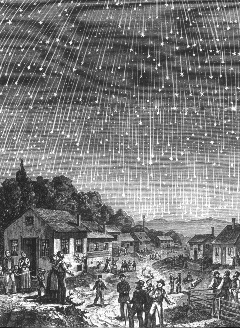 Illustration of 1833 Leonid meteor storm