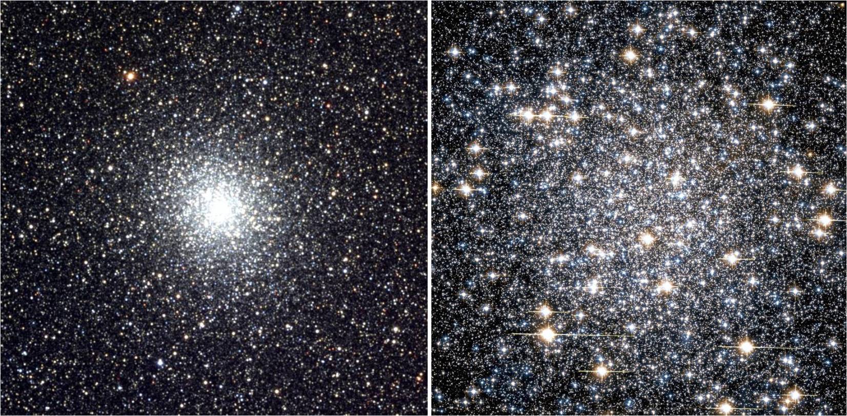 Two views of Messier 22