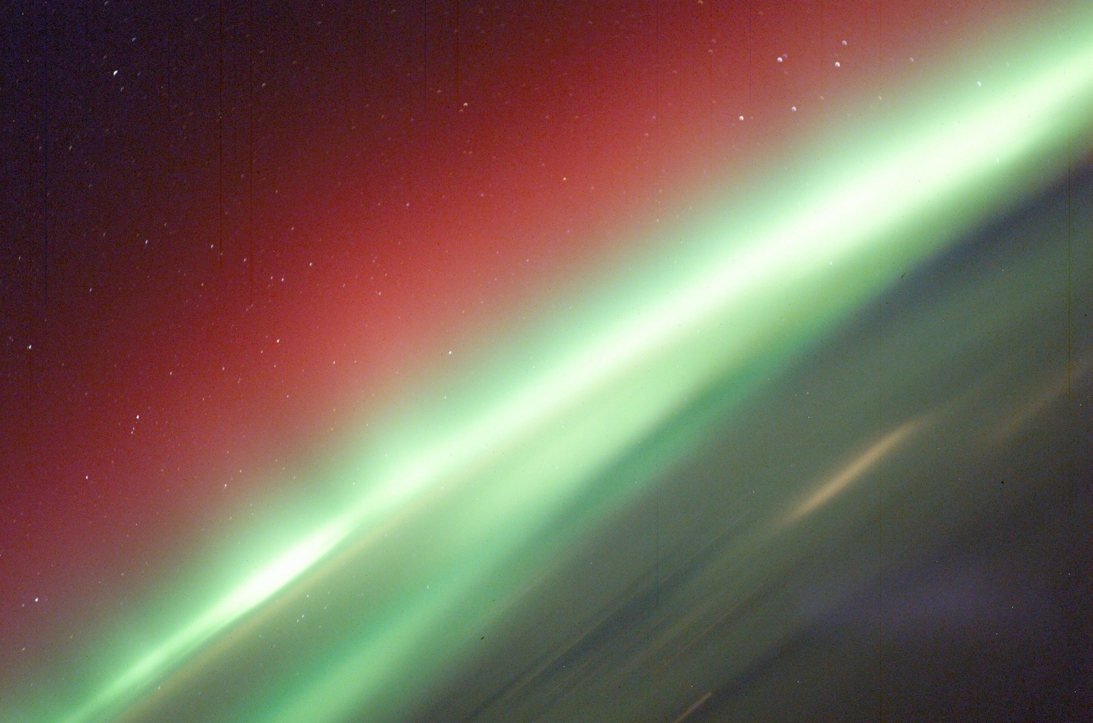 A brilliant aurora from the International Space Station