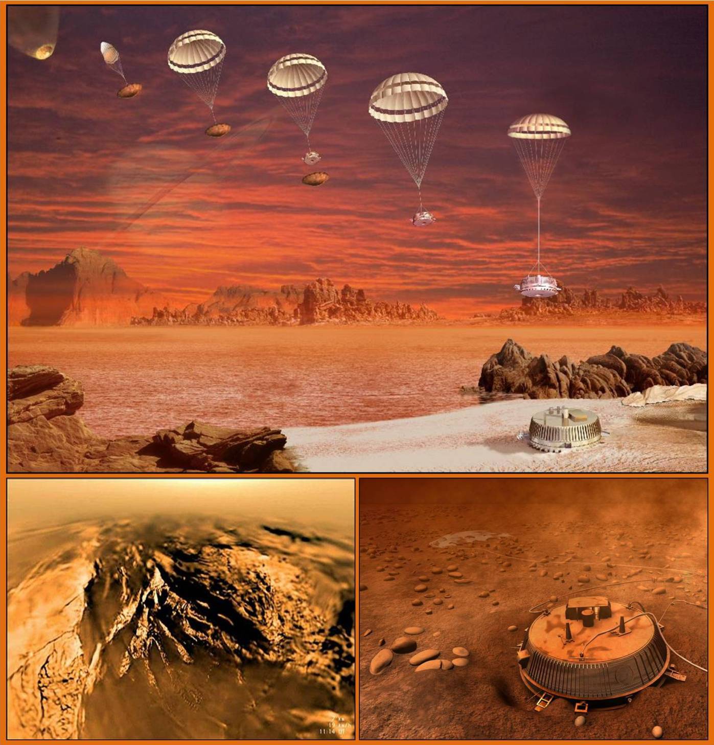 The Huygens probe arrives at Titan in 2005