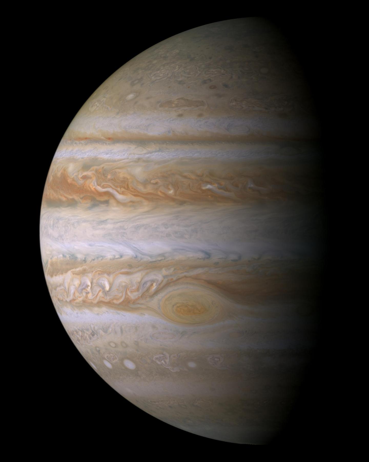 Cassini view of Jupiter from 6 million miles