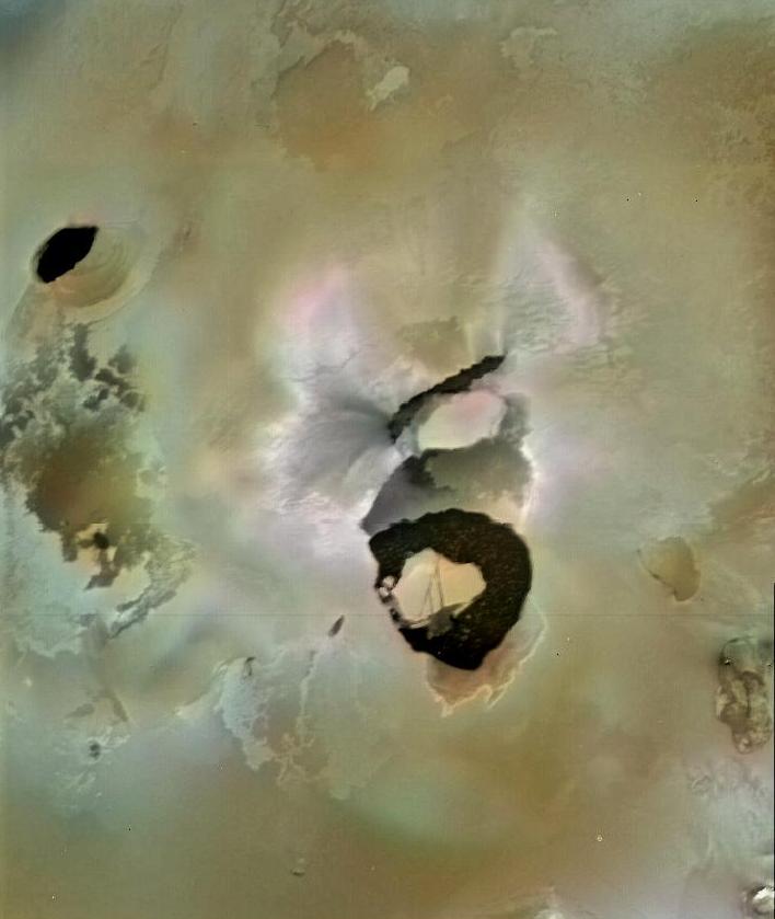 View of Loki Patera, a lake of molten rock on Io, a moon of Jupiter