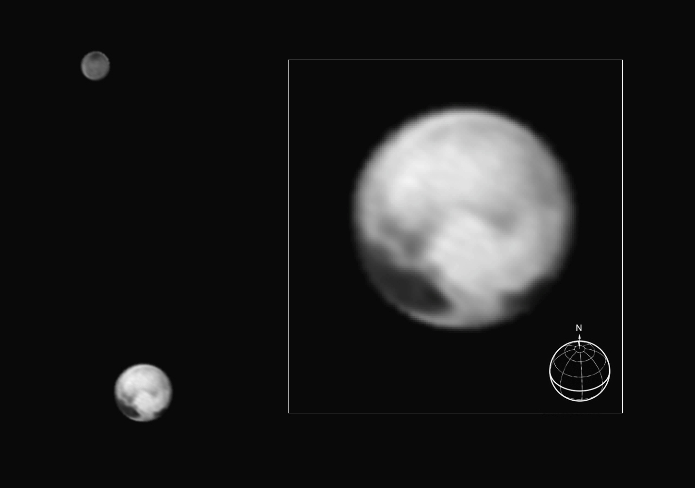 New Horizons view of Pluto and Charon, July 1, 2015