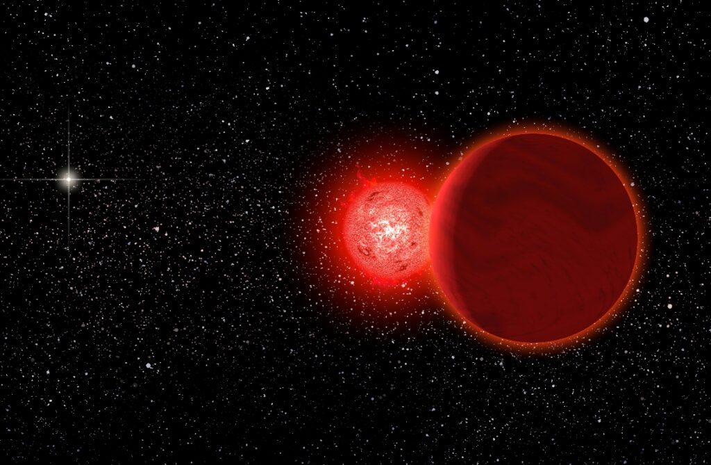Artist's concept of Scholz's Star passing close to the solar system