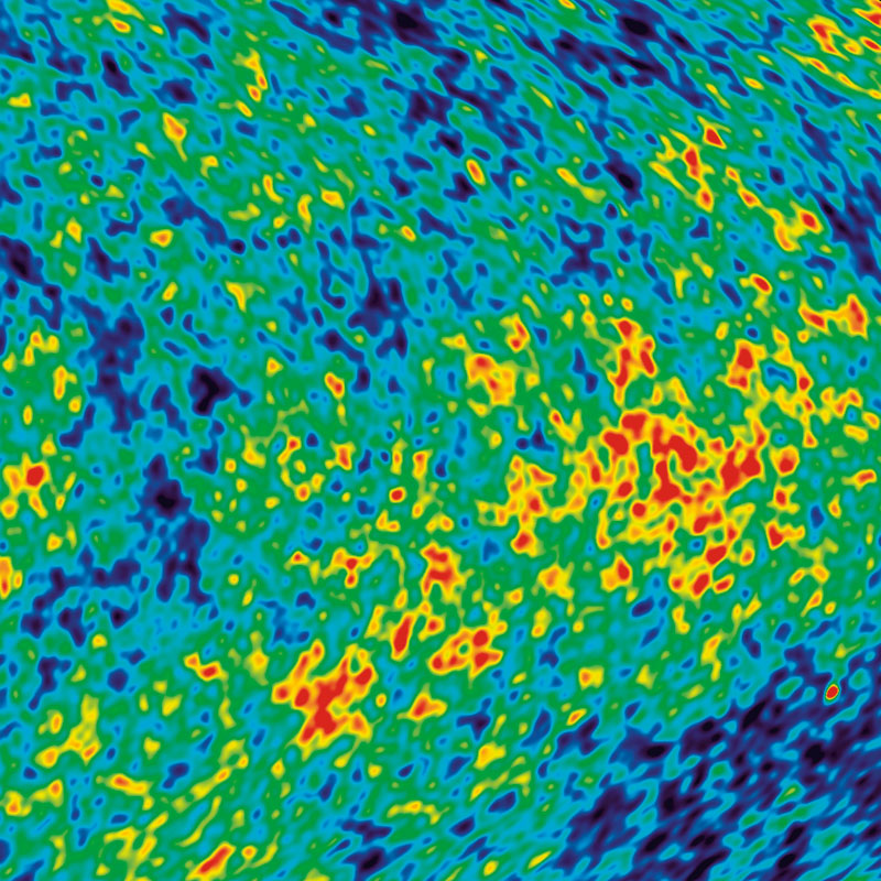Tiny variations in the "afterglow" of the Big Bang are shown as different colors