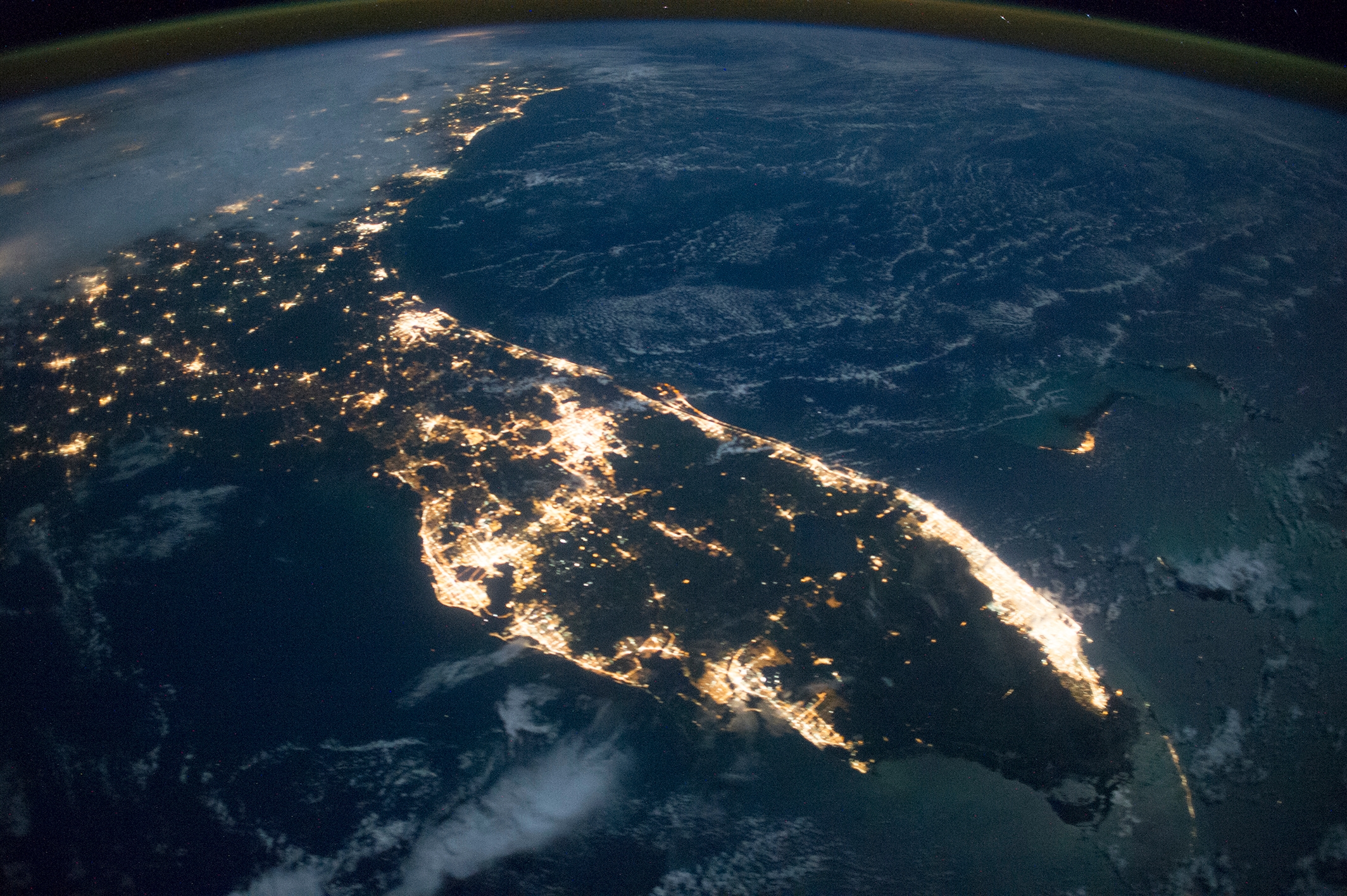 Nighttime view of Florida from the International Space Station
