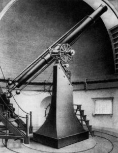 Illustration of the Great Refractor at Harvard Observatory