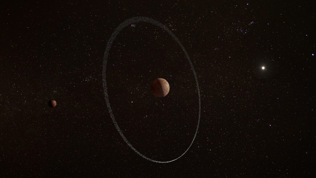 Quaoar and its moon and ring