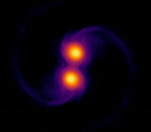 simulation depicting the merger of two neutron stars