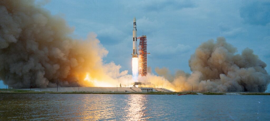 skylab, the first american space station, is launched aboard a saturn v moon rocket on may 14, 1973