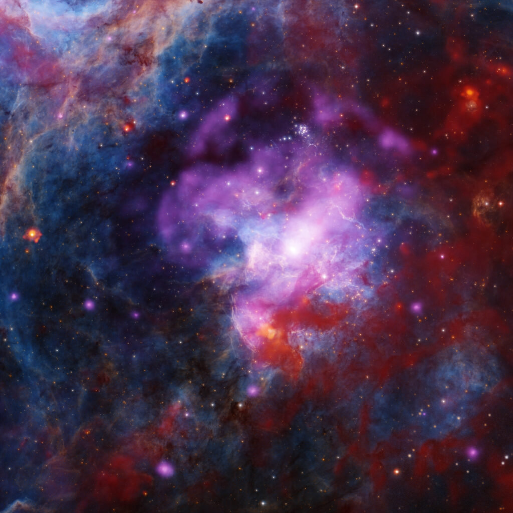 composite image shows the aftermath of two supernova explosions