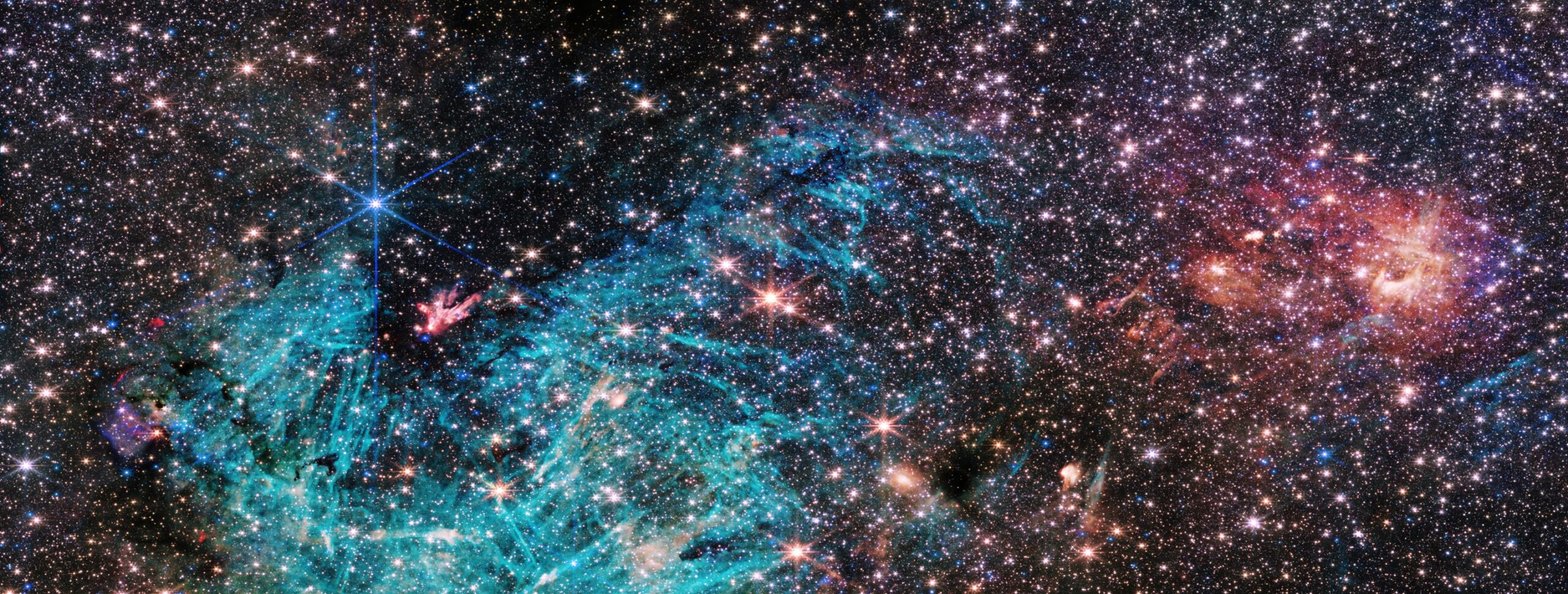 webb space telescope view of a star-forming region near the center of the milky way