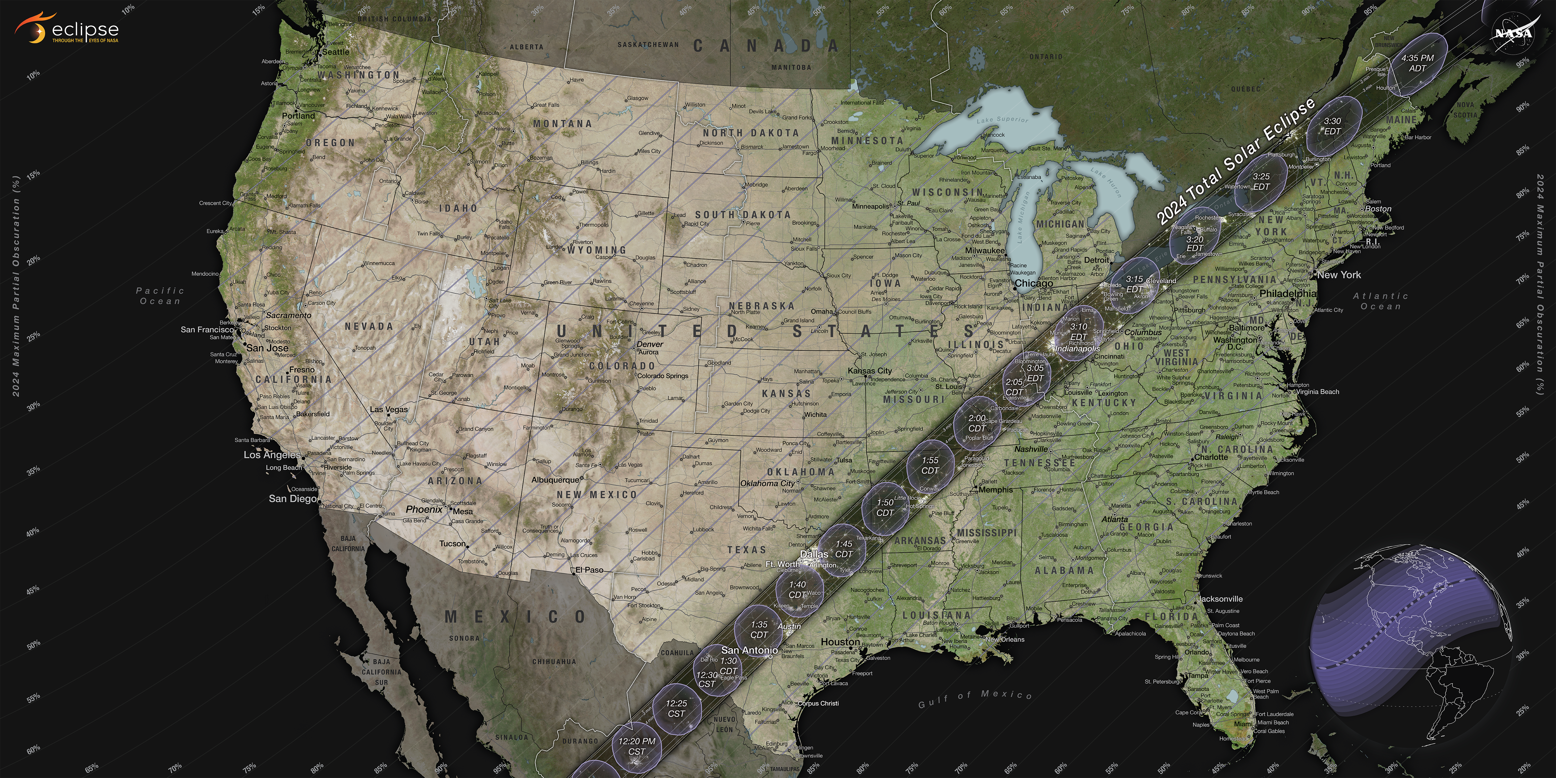 united states map showing path of total eclipse